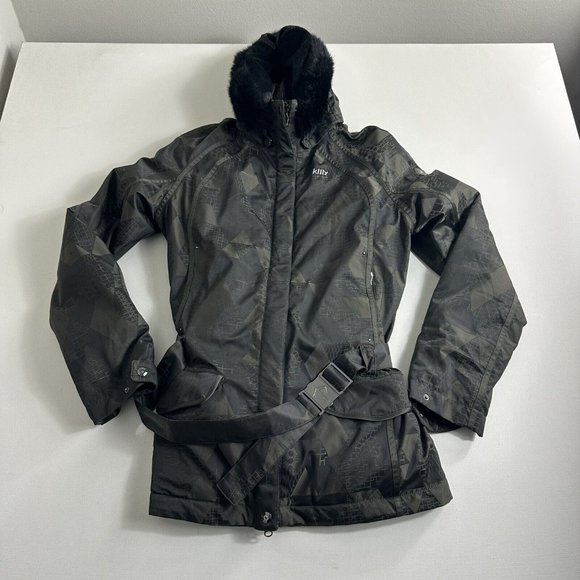 KILLY SKI FUR HOODED JACKET SKI SNOWBOARD‎ HOOD POCKET WOMEN SIZE 46 WINTER - Picture 3 of 16